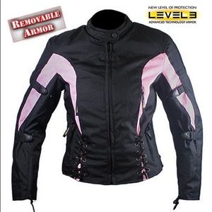 Pink & Black Xelement Motorcycle Jacket